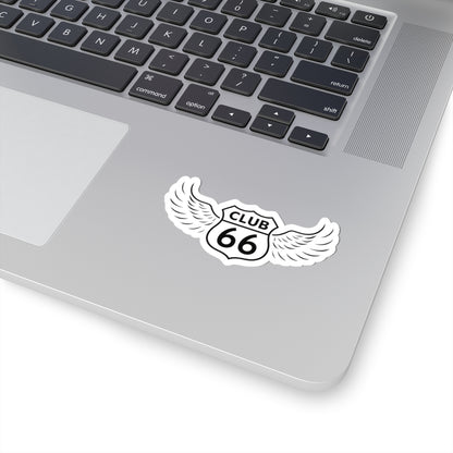 66 Club Logo Sticker White