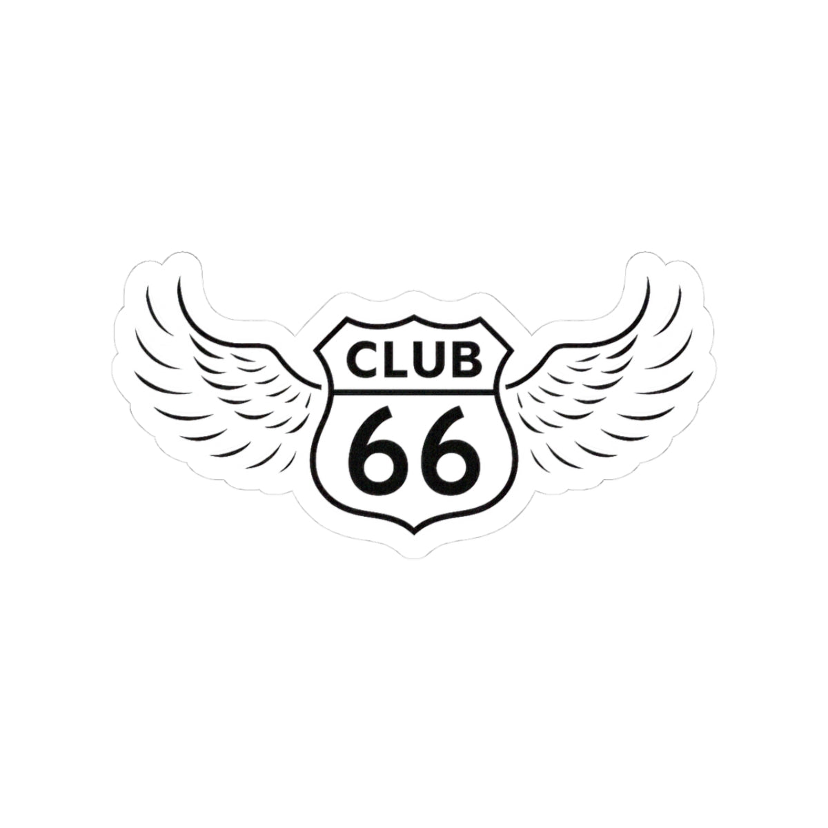 66 Club Logo Sticker White